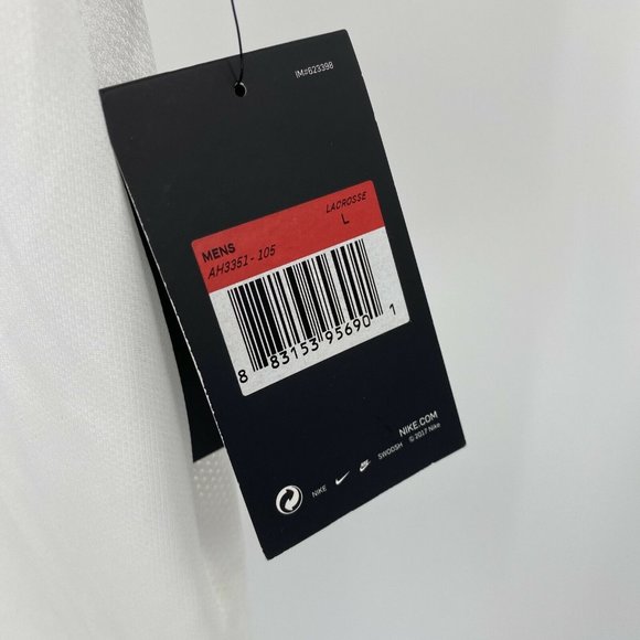 Nike Dri-Fit White Men's Size Large Jersey Athletic Lacrosse Shirt NWT - Picture 4 of 9